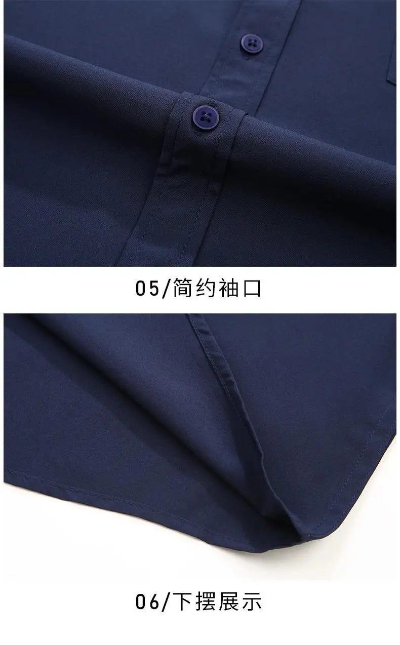 Plus Size 12XL 10XL Men's Shirts Long Sleeves Work Formal Shirt Anti-Wrinkle Classic Business Pocket Tops Male Clothing 90-190KG