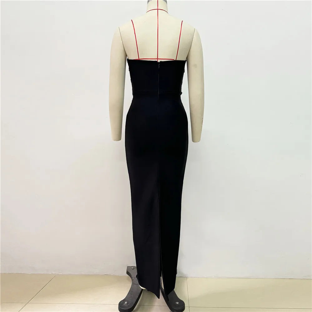 Women New Arrival Sexy Strapless Beading Bandage Dress Bodycon Clothes Club Party Evening Elegant Dresses