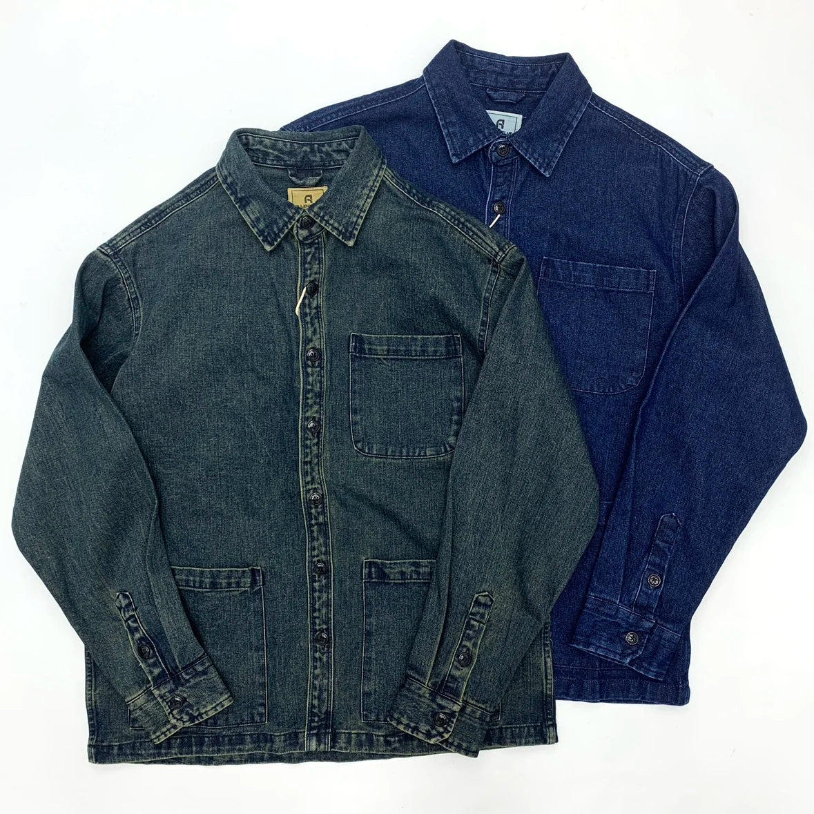 Workwear Denim Jacket Men's Japan Retro Multi Pockets European and American Autumn and Winter Couple Collar Loose Shirt Jacket
