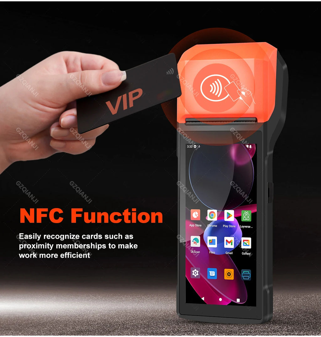 Android 14/13/11 3G 4G Handheld POS Terminal With 58mm Thermal Printer 1D 2D Scanner NFC Reader RAM3GB ROM32GB Mobile Device