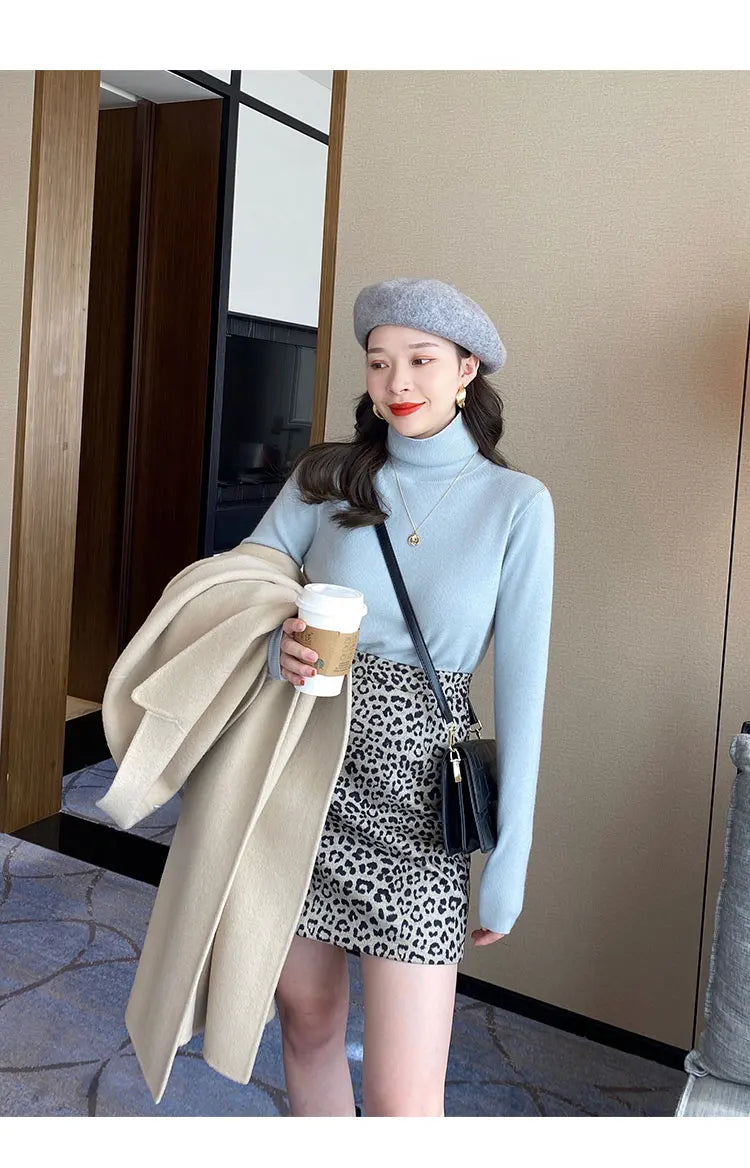 2026 Autumn Winter Basic Slim Soft Solid Color Turtleneck Sweater Pullover Women Casual Long Sleeve Chic Bottom Knitted Jumper