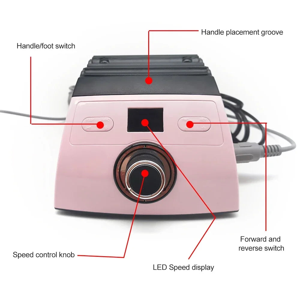 Professional Nail Drill Machine 35000RPM Manicure Machine Apparatus for Pedicure Kits Electric Nails File with Cutter Nail Tools