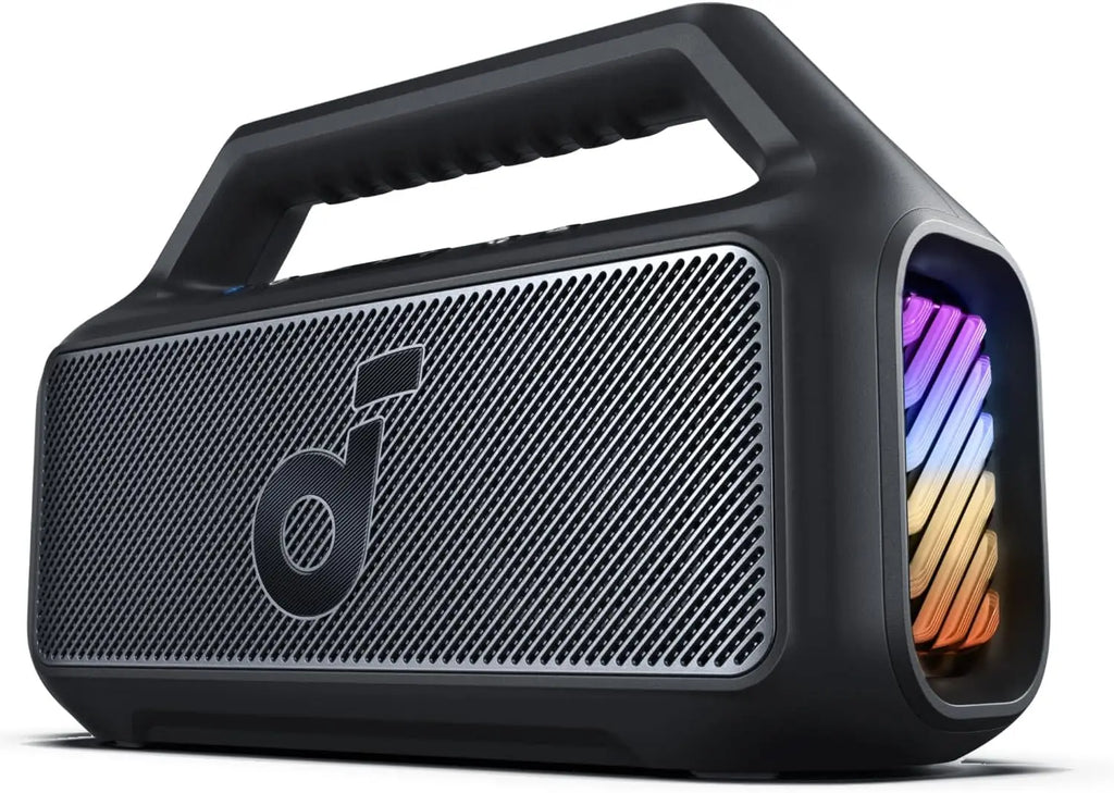 Boom 2 By Anker, Outdoor Speaker, 80W, Subwoofer, BassUp 2.0, 24H Playtime, IPX7 Waterproof, Floatable, RGB Lights, USB-C