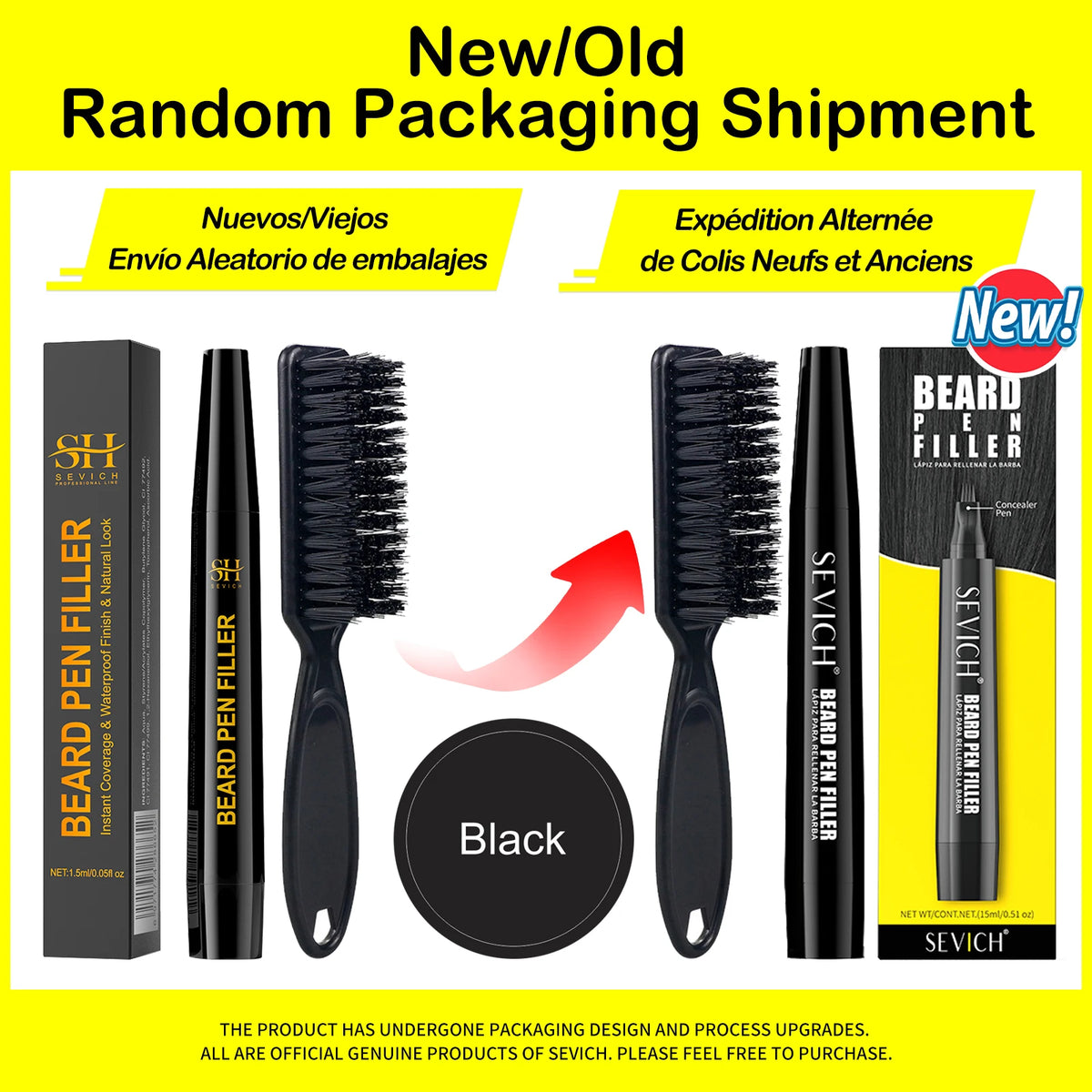 Beard Filling Pen Kit Four Prong Beard Filler Pencil With Beard Brush Waterproof Male Moustache Repair Shaping Coloring Pen