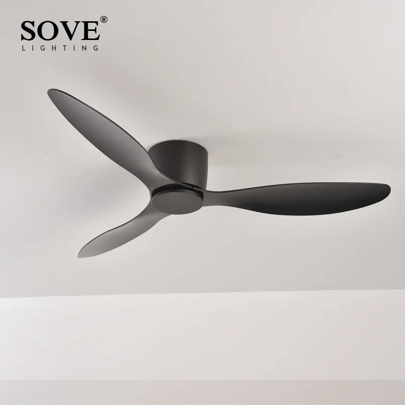 SOVE Ceiling Fan White Low Floor Ultra Thin 17cm DC Ceiling Fan With Remote Control Simple Ceiling Fans Without Light 220V