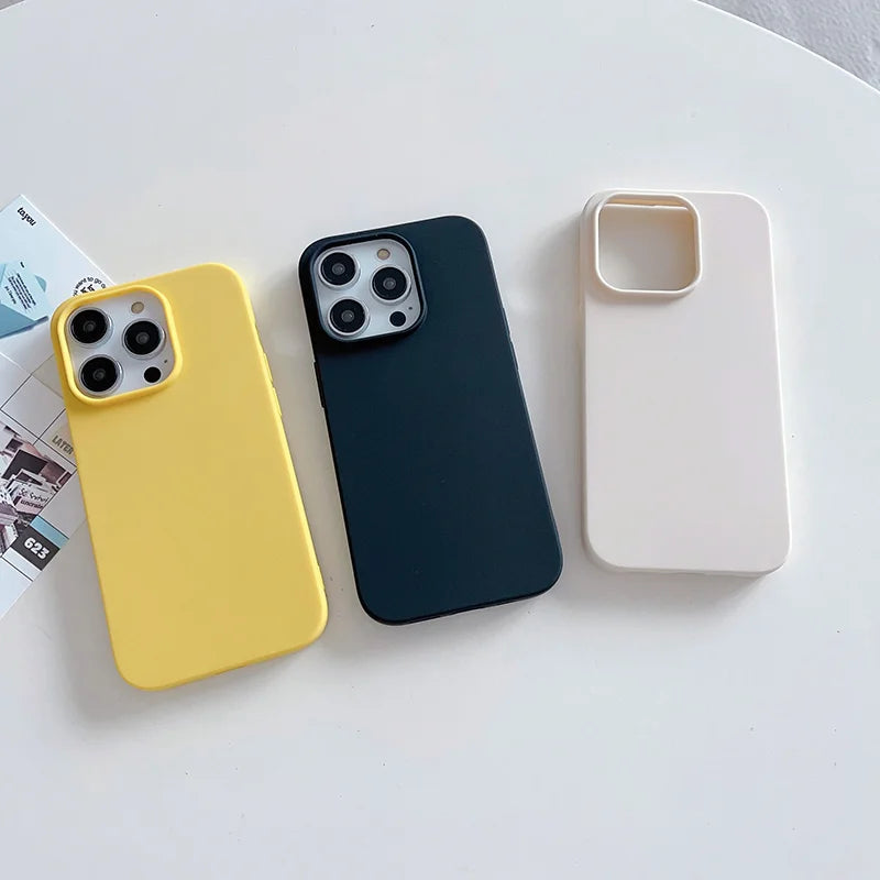 Luxury Matte Candy Ultra Thin Color Silicone Soft Case For iPhone 16 15 14 13 12 11 Pro Max Plus Mini Back Cover Colorful Shell