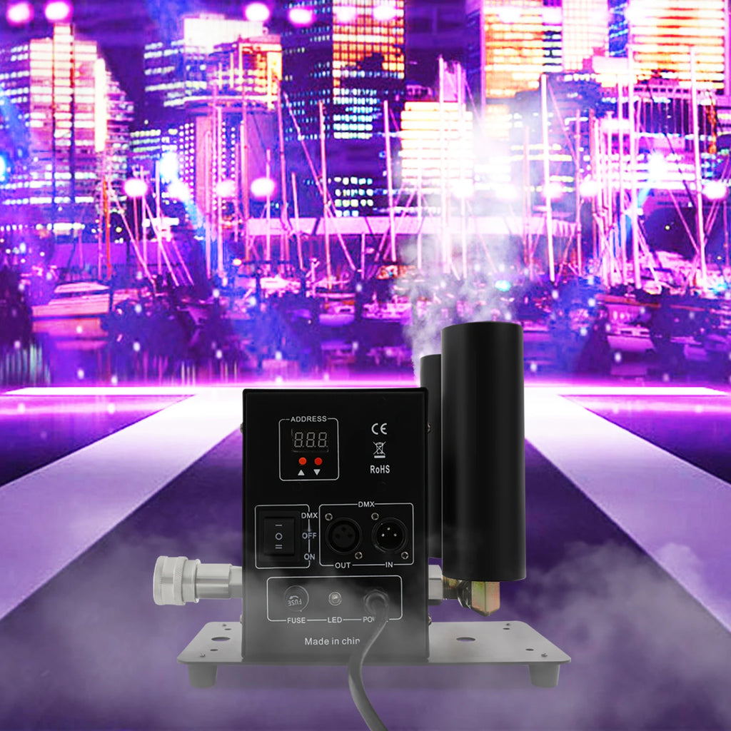110V 150W Dual‑Head CO₂ Jet Fog Machine, Professional Carbon Dioxide Gas Column Smoke Machine for Stage, Party, Event Effects