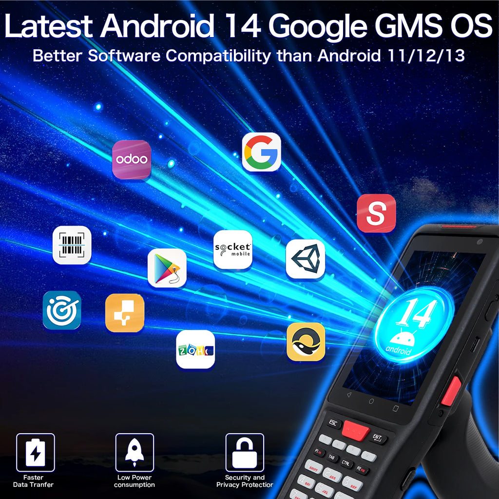 Android 14 Handheld PDA Scanner Device Terminal Handheld Data Acquisition Processor Optional Multiple Distance Scanning Modules