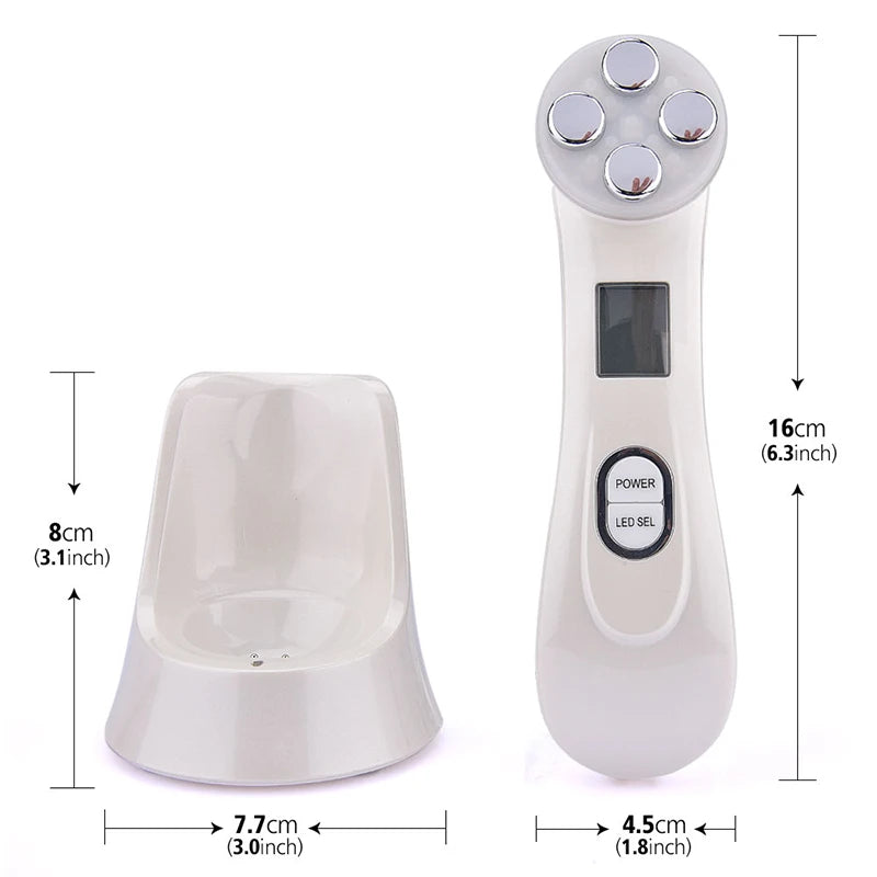 High Frequency Facial Beauty Machine 5 in 1 Facial Massager Microcurrent Rechargeable Facial Frequency Wand