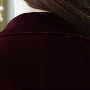 Women's Double Breasted Velvet Suit, 2 Piece Business Meetings and Office wear, Wedding banquets, Dinners and Dances