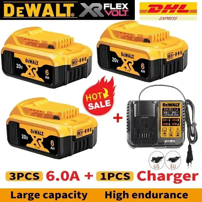 DeWALT 100% Original Battery 20V/60V 6Ah 9Ah MAX FlexVolt for DCB606 DCB205 DCB206 DCB209 DCB182 Power Tool with Battery
