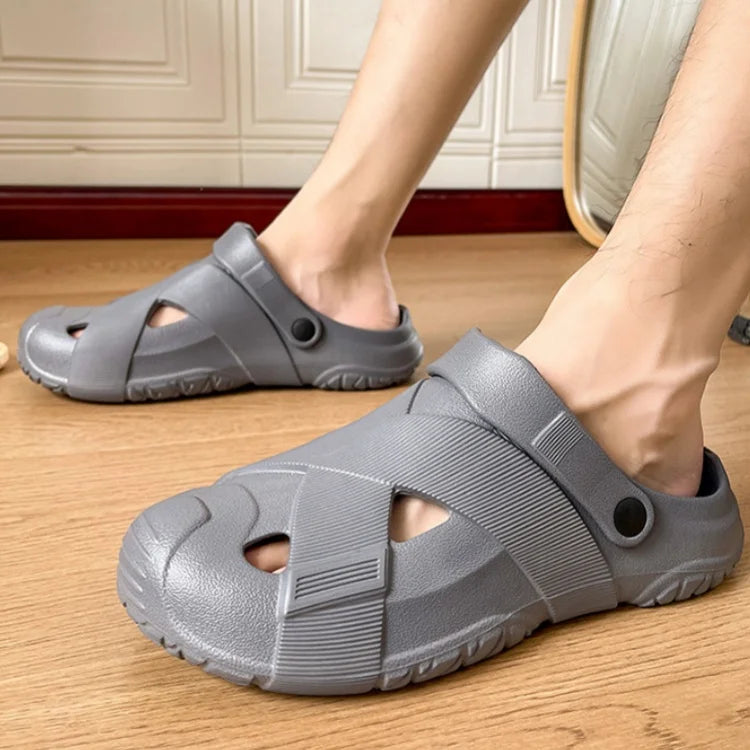 Men Closed Toe EVA Clogs Thick Sole Breathable Antibacterial Odor Resistant Non Slip Comfort Indoor Outdoor Unisex Men Slippers