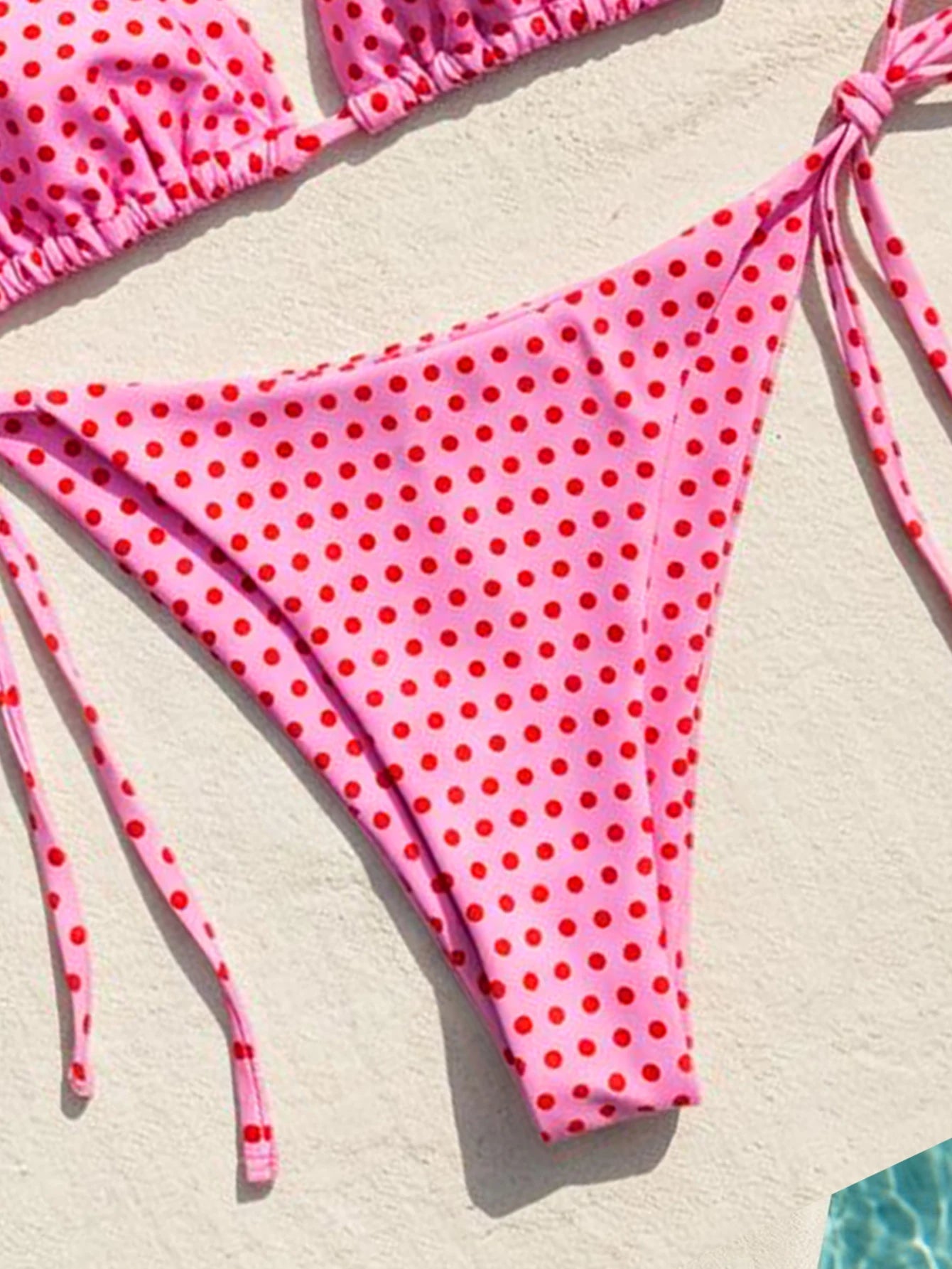 2026 Women's Retro Polka Dot Bikini Set Push up Tie Side Swimwear Sexy String Bikini Bottom for Beach Vacation Bathing Suits