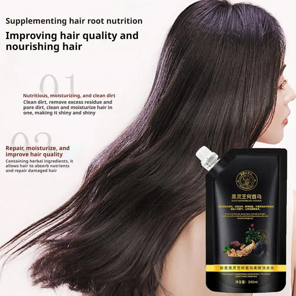 Root Activator Shampoo for Men & Women Strengthening & Volumizing for Fuller-Looking Hair Black Reishi And Polygonum Shampoo