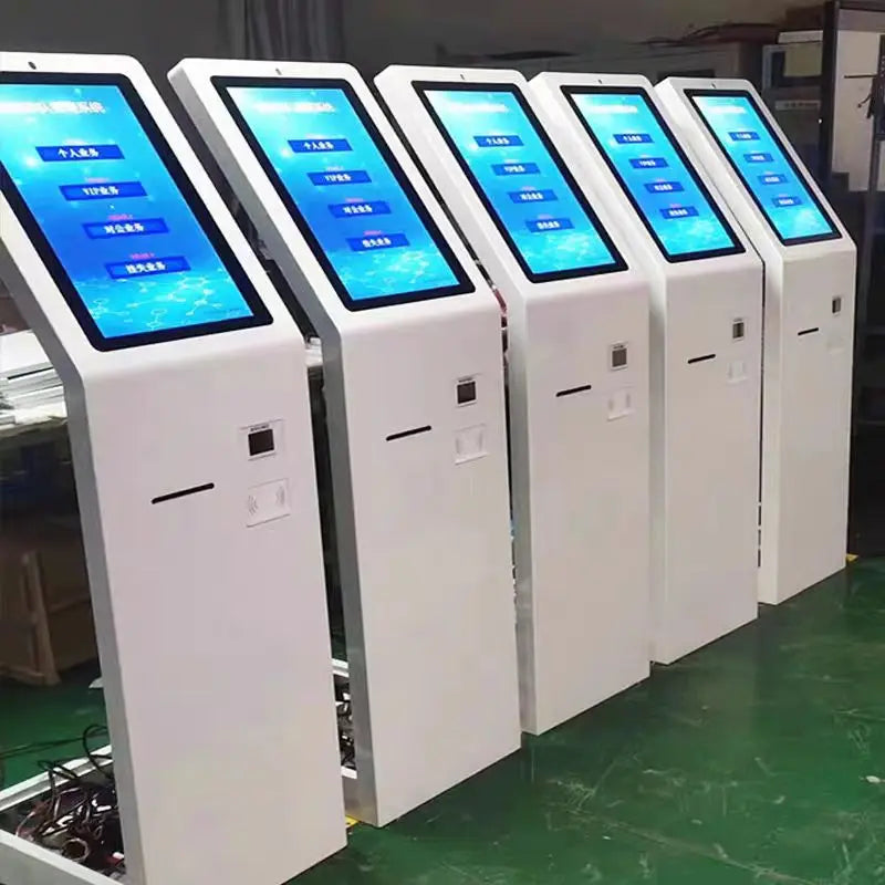 19-inch Floor-standing Vertical Self-service Touch Screen Terminal All-in-one Machine With Keyboard Tray Drawer