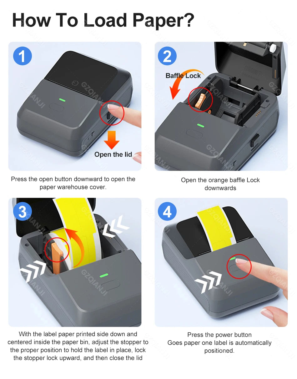 20-50mm Mini Thermal Label Printer 2 inch Barcode Sticker Normal Self-adhesive Paper Printing Pocket Labeling Machine Wireless