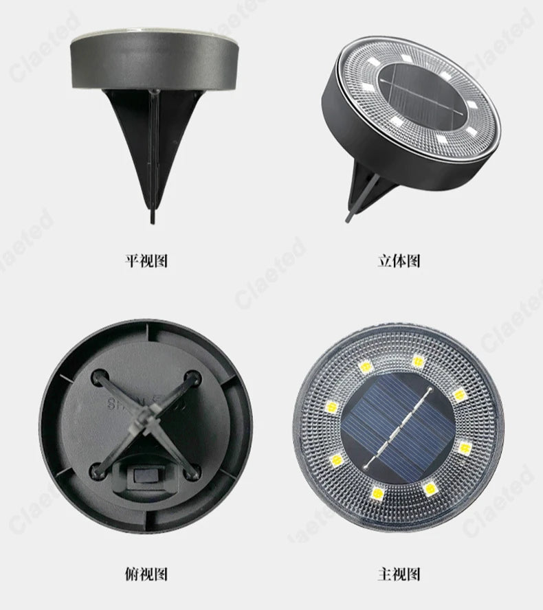 New LED Solar Lawn Light IP68 Outdoor Waterproof Outdoor Courtyard Step Garden Garden Atmosphere Decorative Lighting