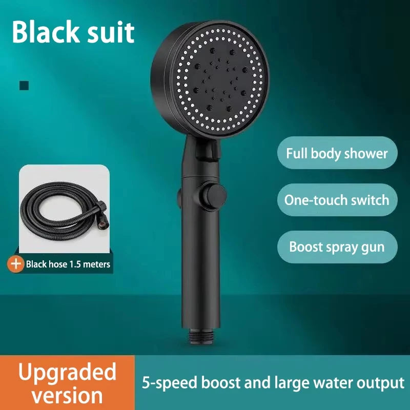 Shower Head 5 Modes Water Saving Adjustable High Pressure Showerhead Handheld Spray Hangable Bathroom Accessories 2026