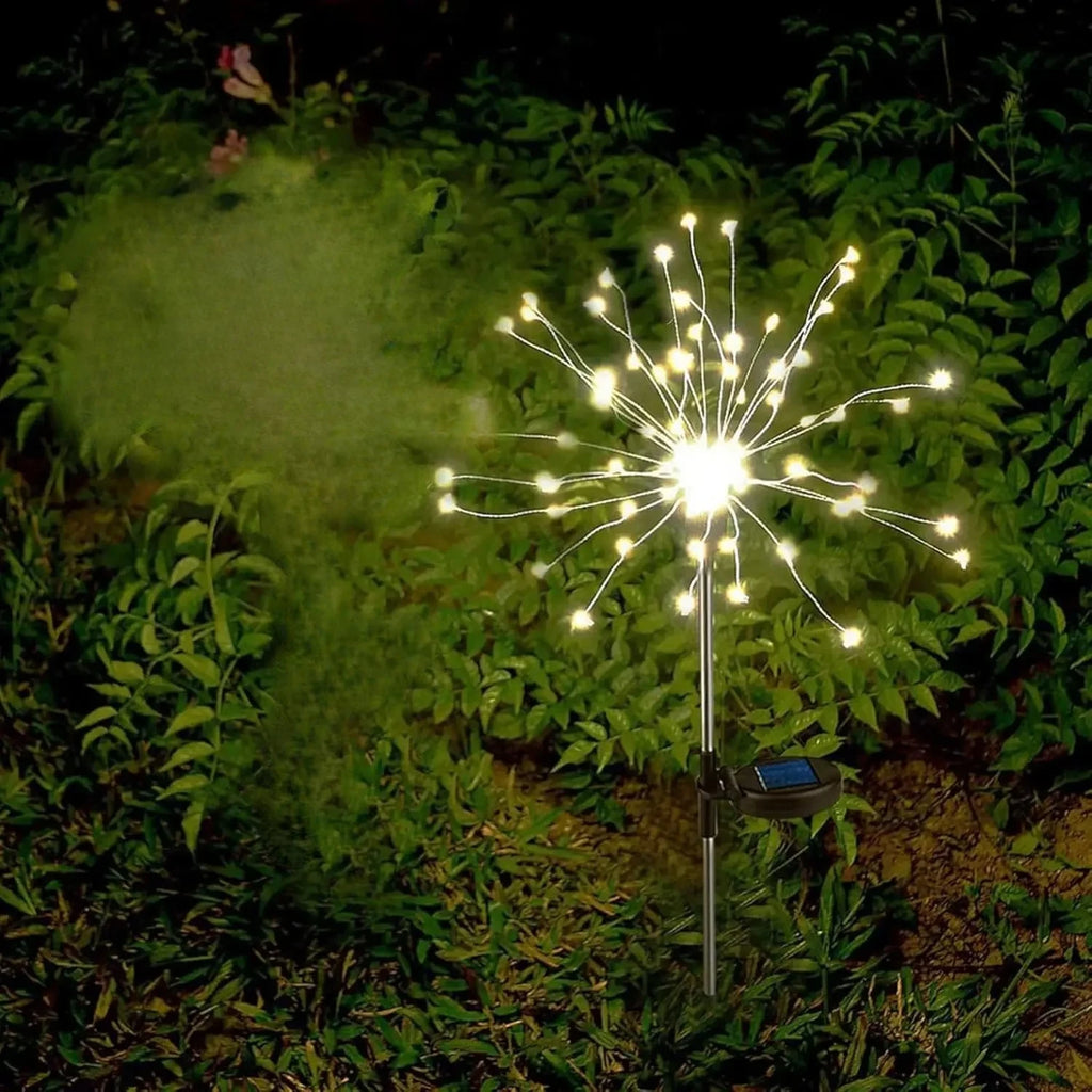Solar Lights for Outdoor Garden LED Dandelion Lighting Stake Solar Firework Light for Lawn Decor Solar Garden Light