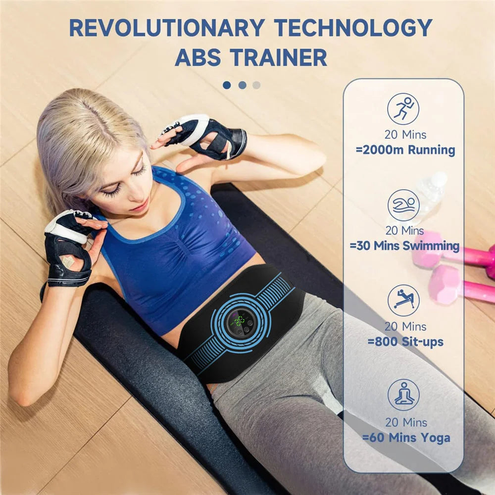 Intelligent EMS Belt Massage Set Full Body Muscle Stimulation Trainer Abdominal Fitness Device USB Charging Version