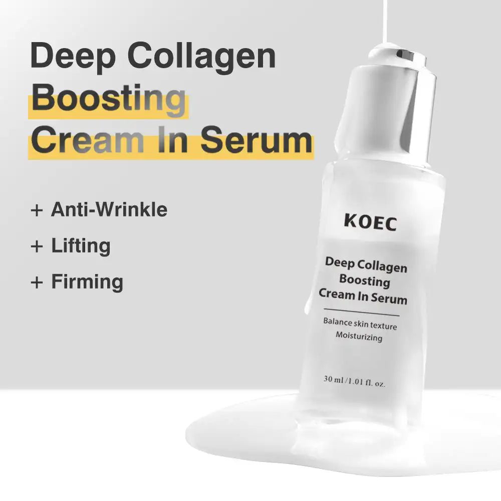 30ml KOEC Deep Collagen Boosting Cream In Serum Moisturizing Lifting Firming Anti-Wrinkle Improve Skin Texture Hyaluronic Acid