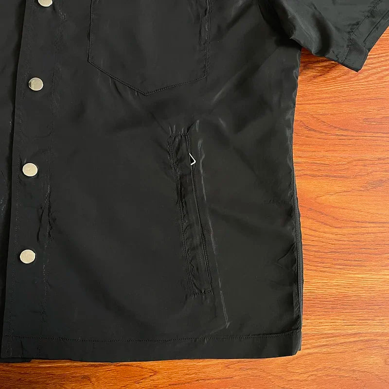 ST VANITY Embroidered Casual Sports Trench Coat with Hooded Short Sleeves