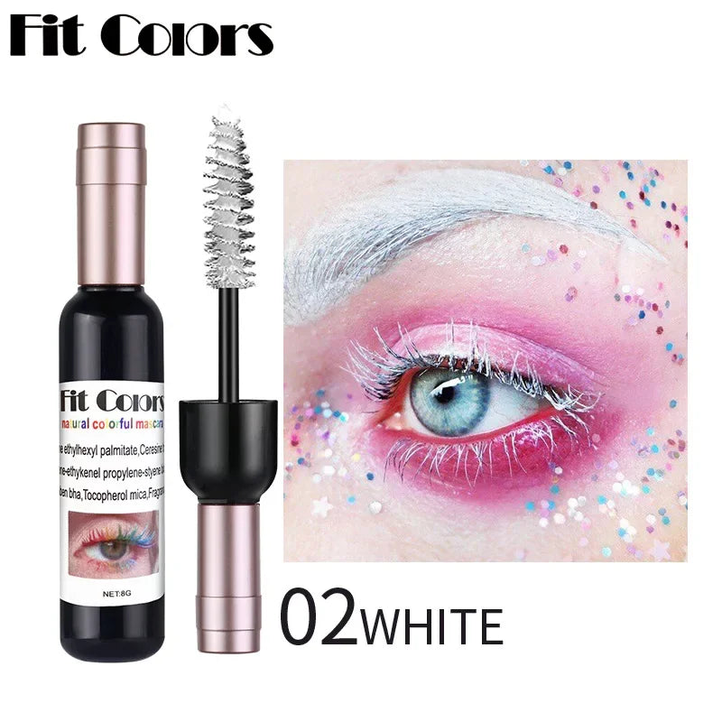 4D Colorful Mascara Waterproof Eyelash Extension Glitter Fast Dry Long-lasting Curling Purple Blue Pink Party Makeup Cosmetic