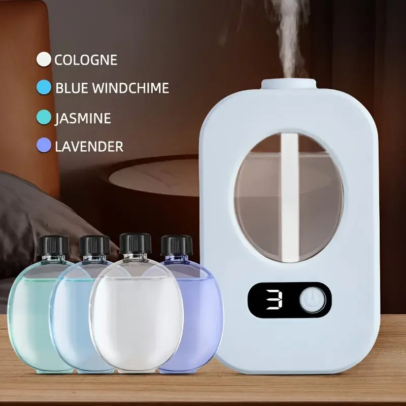 Rechargeable Timer-Controlled Aromatherapy Diffuser Multi-Fragrance Essential Oil Combo Air Freshener Odour Eliminator