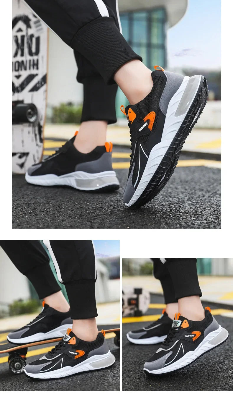 Men's Sneakers Fashion Breathable Vulcanized Shoes Casual Sports Shoes Men Trendy Lace-up Sneakers Zapatillas Hombre 2024