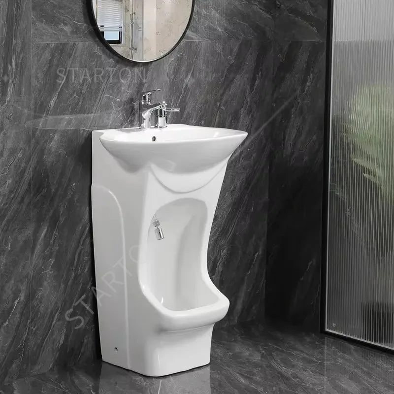 Ceramic Floor Mounted Wash Basin Pedestal Foot Washing Sink