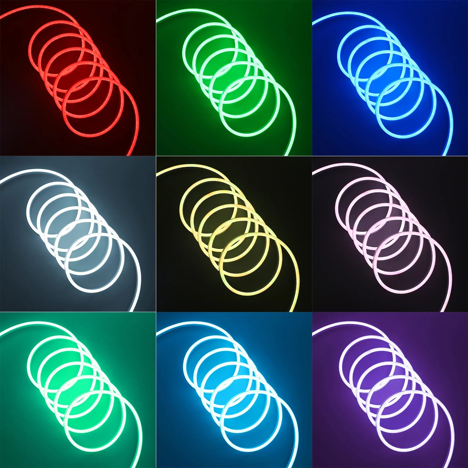 3AA Battery Powered 5V RGB Color-changing LED Neon Strip Light 1M 2M 3M Waterproof With Bluetooth Remote Control For Home Decor