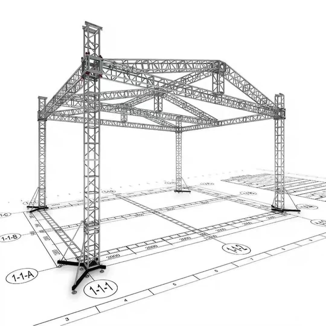 【Factory Wholesale】Aluminum Square Outdoor Event Truss System For Concert All Black Portable 200kg Load Capacity Truss For Hangi