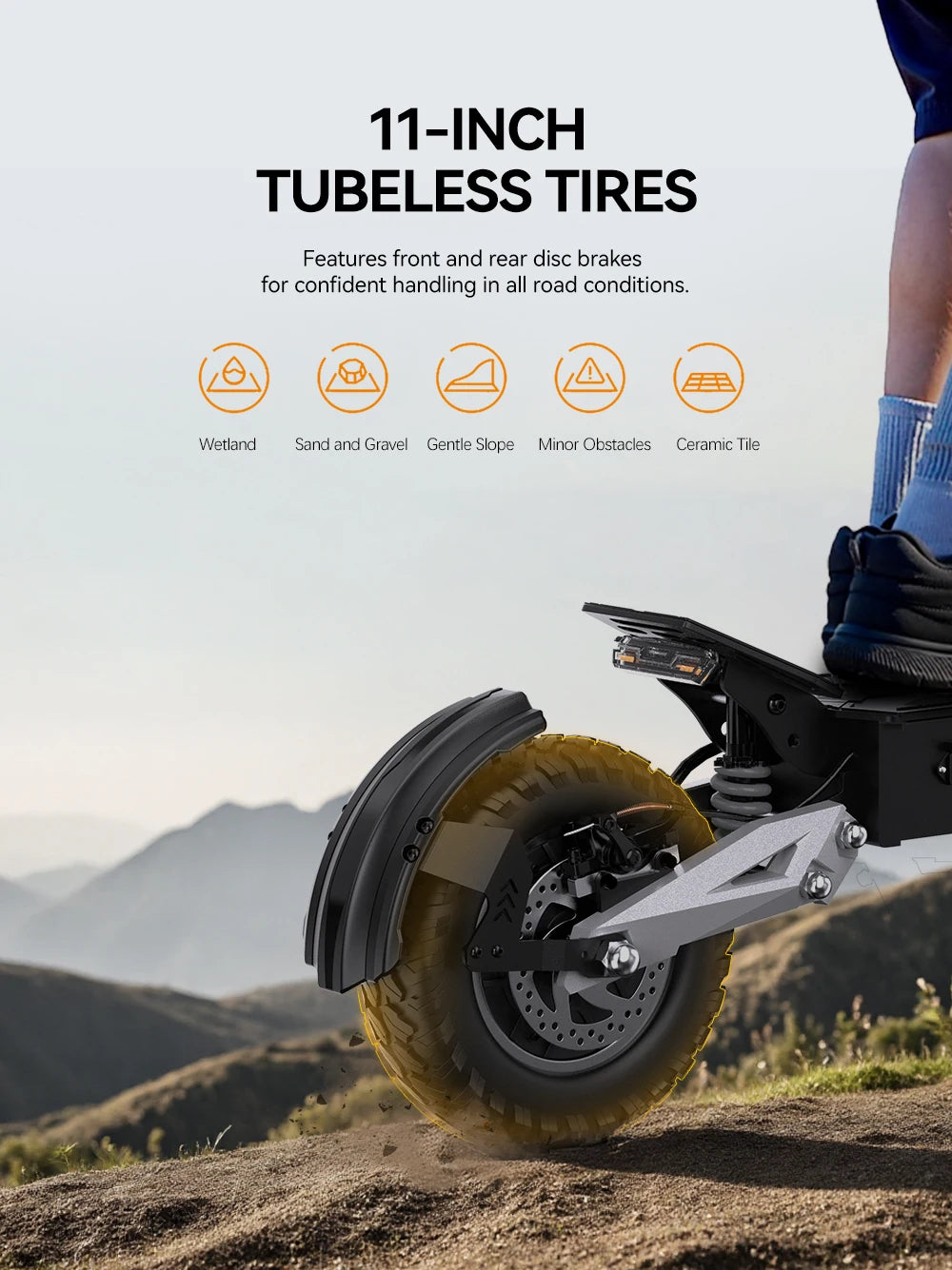 OOTD T10 Electric Scooter 500W Motor 48V13AH Battery City Off-Road Electric Scooter Adult 11 Inch Foldable Electric Scooter