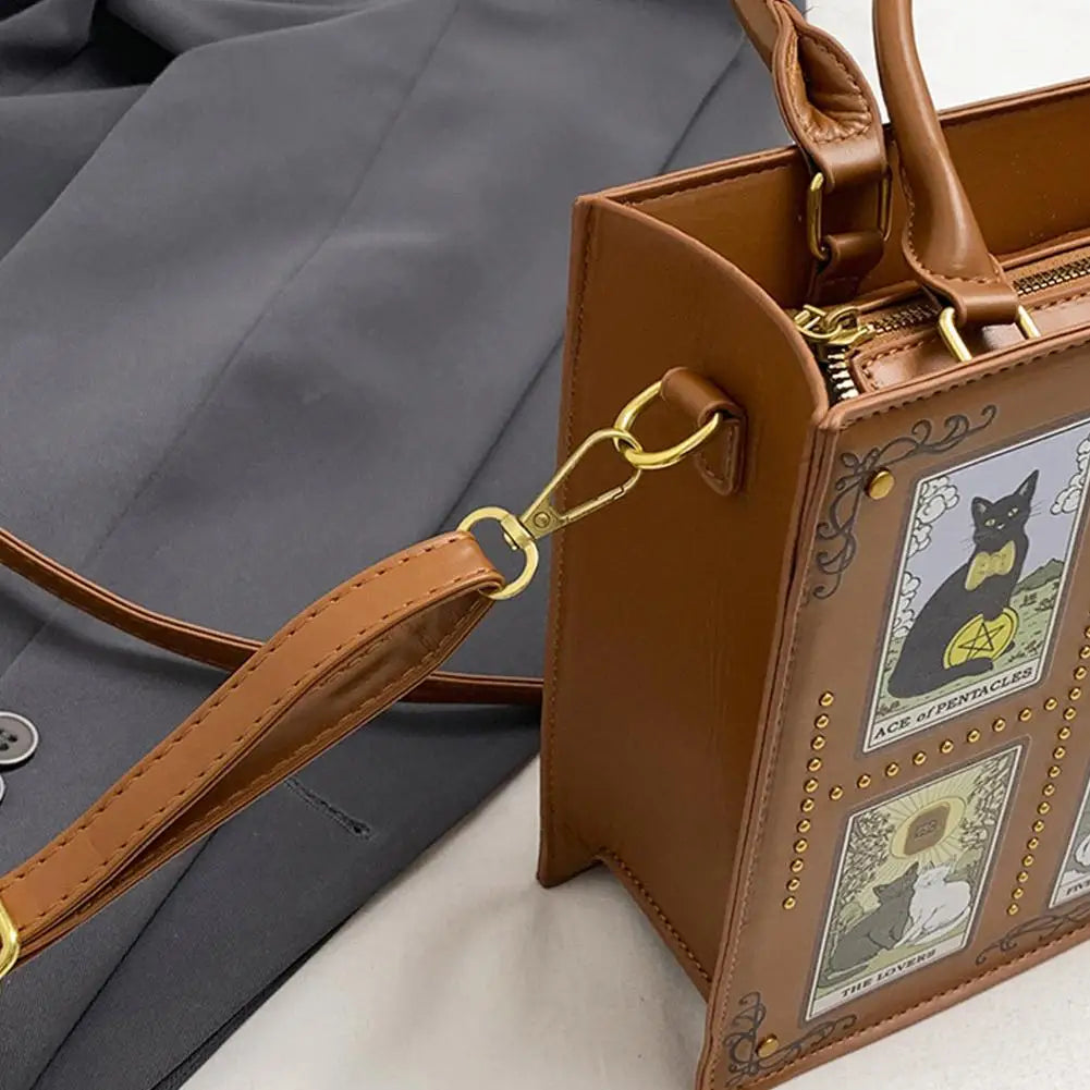 High-end Fashion Summer New Handbag With Delicate Embroidery Cat Printing Multi-layer Storage Woman Tote Bag For Dating & Daily