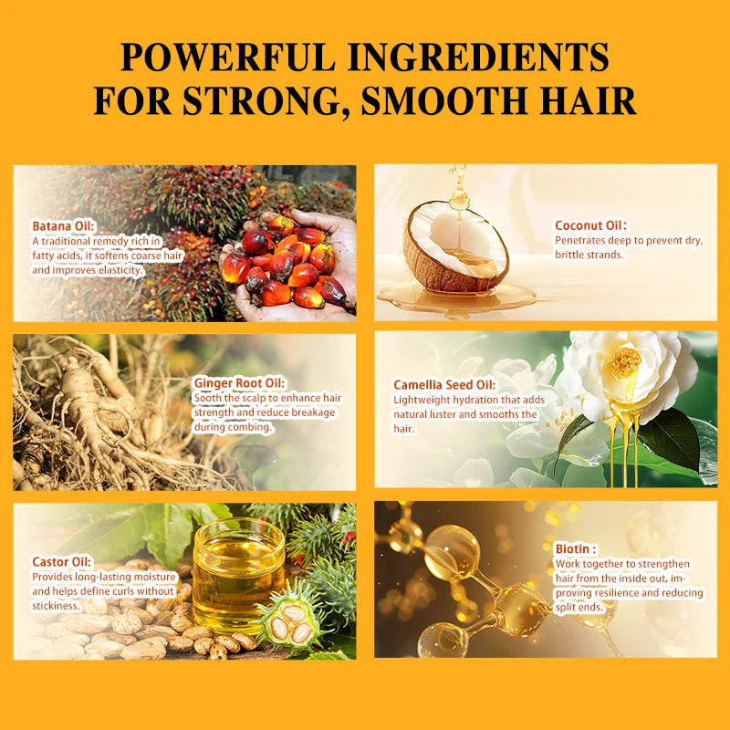Batana Hair Mask Batana Conditioner Oil 100% Natural Hair Care Oil Prevent Hair Loss Nourishes Dry Hair Ends Improves Smoothness