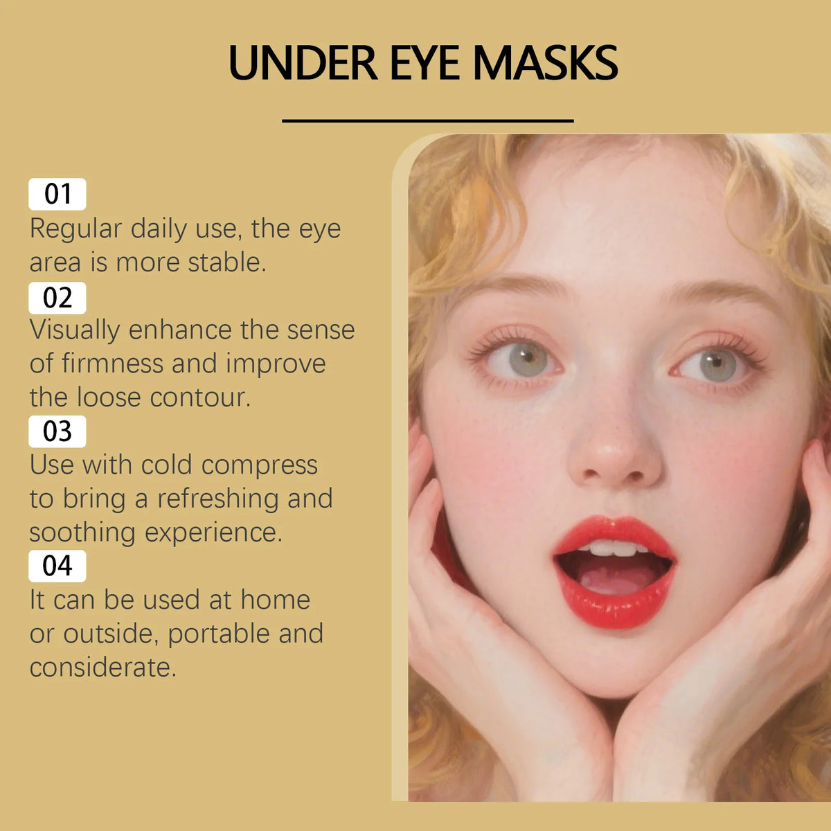 24K Golden Under Eye Mask Patches Hydrolyzed Collagen Moisturizing Firming Anti Dark Circles Eyes Care Eyepatch Beauty Mask