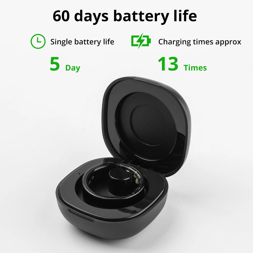 2024 COLMI R09 Smart Ring Men Women with Charging Case, Health and Sleep Monitor, Skin Temperature Monitor, 60 days battery life