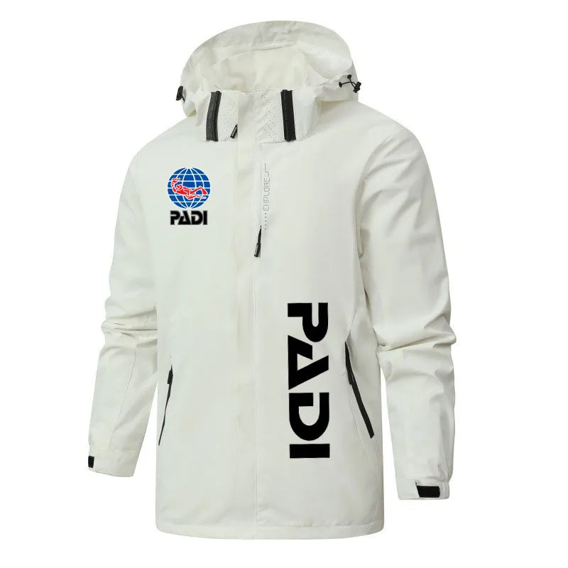 Classical Jacket Scuba Driver Padi Sport Windproof Outwear Spring Autumn Hiking Climbing Windbreaker print Men Cycling Coat
