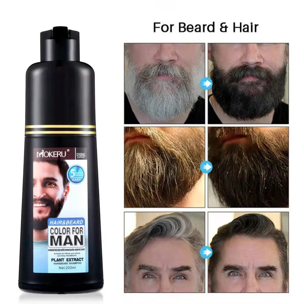 NEW Men Beard Black Dye Tint Cream 200ml Mustache Beard Coloring Cream Semi-permanent Men's Fashion Modelling Black Color