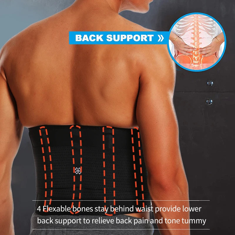 Men Body Shaper Waist Trainer Slimming Fitness Belt Weight Loss Fat Burning Sport Girdle Sweat Trimmer Workout Cincher Shapewear
