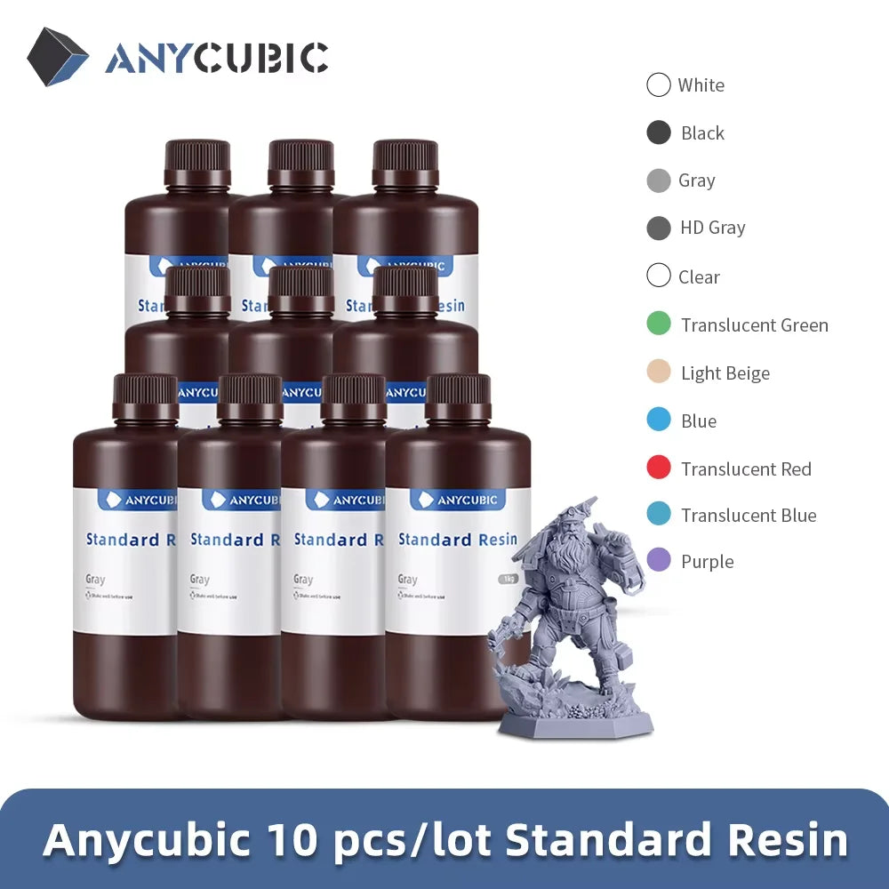 10kg ANYCUBIC 405nm Standard Resin UV Resin For Photon 3D Printer High Precision UV Photopolymer Resin Printing Material