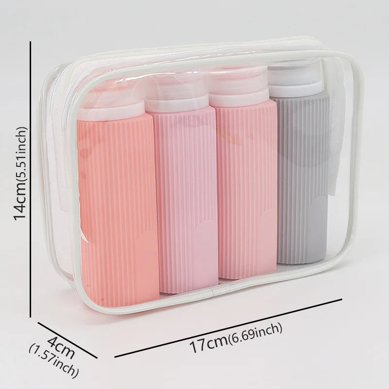 4pcs 100ML Silicone Travel Bottles Accessories Portable BPA Proof Squeezable Size Free Sets Leak Proof Travel Size Split Bottle