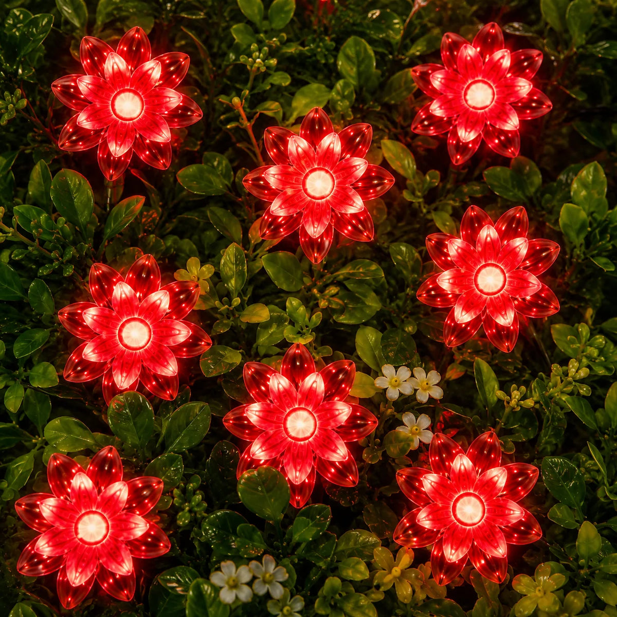 Solar Lotus String Lights 5M/20LED 7M/50LED 12M/100LED 8 Modes Outdoor Fairy Lights for Garden Patio Christmas Decor