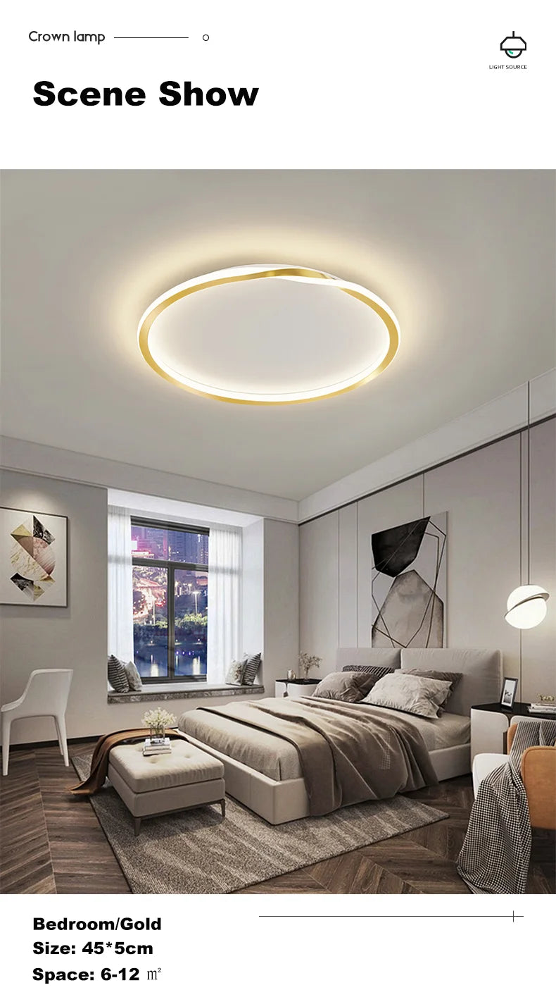 Modern LED Room Decoration Ring Ceiling Light Living Room Bedroom Dining Room Ceiling Lamp Indoor Lighting Decorative Lamps