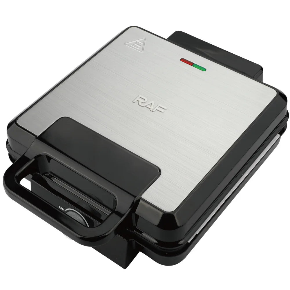 220V Fully Automatic 1500W Double-sided Heating Four-piece Waffle Machine, Breakfast Kitchen Sandwich Machine, Electric Cake Pan