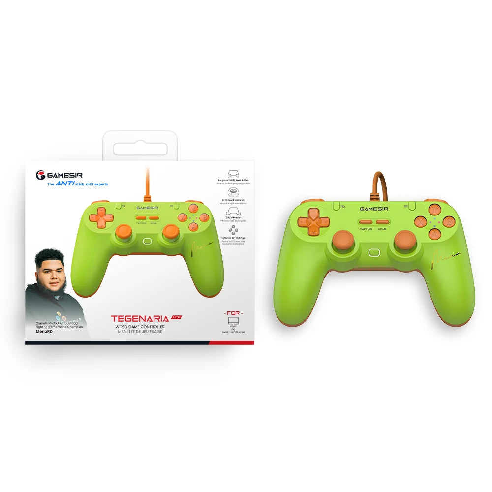 GameSir Tegenaria Lite Wired Controller Gamepad 1000Hz Hall Effect Joysticks Gamepad, Compatible with Switch 2/PC/Android/iOS