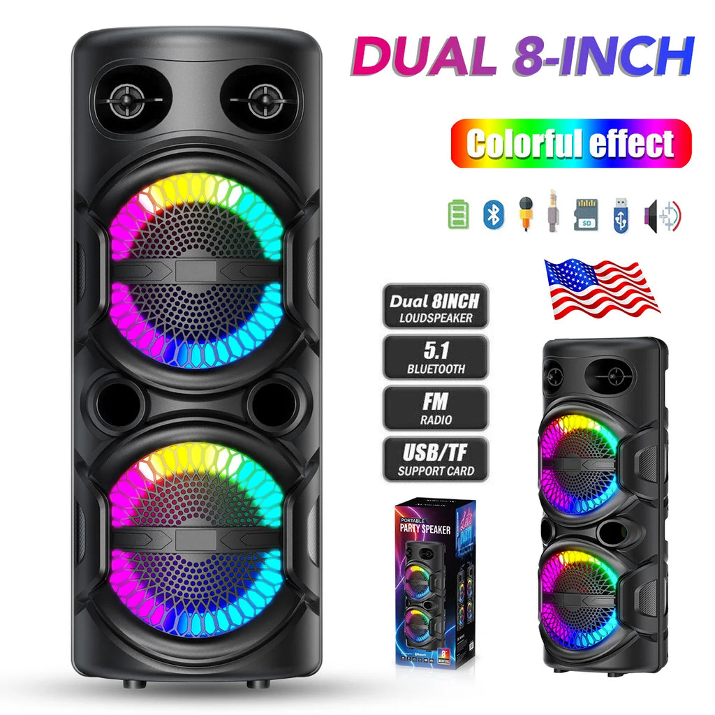 3000W Portable Bluetooth Speaker Sub Woofer Heavy Bass Sound System Party Dj Karaoke Rechargeable Loud Speaker