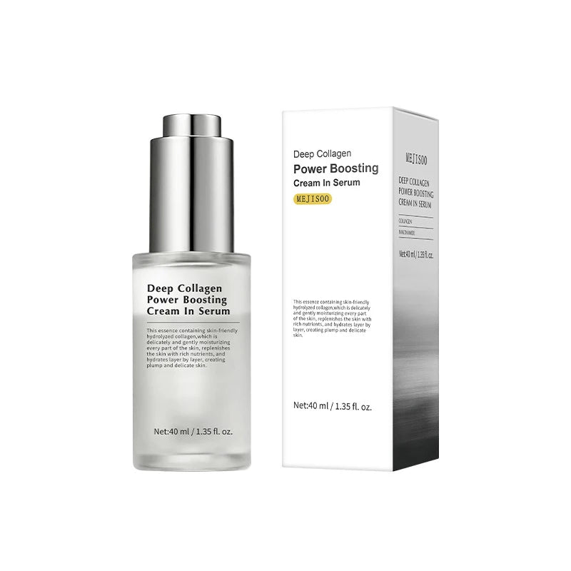 Korean Collagen Power Boosting Cream Serum, Volufiline Niacinamide Firmer Plumper Skin, Wrinkle Elasticity Lightweight Care 40ml