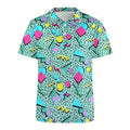 3D Printed Colorful Music Hawaiian Shirts For Men Cool 80s Patterns Blouse Summer Vacation Short Sleeves Tops Loose Shirts