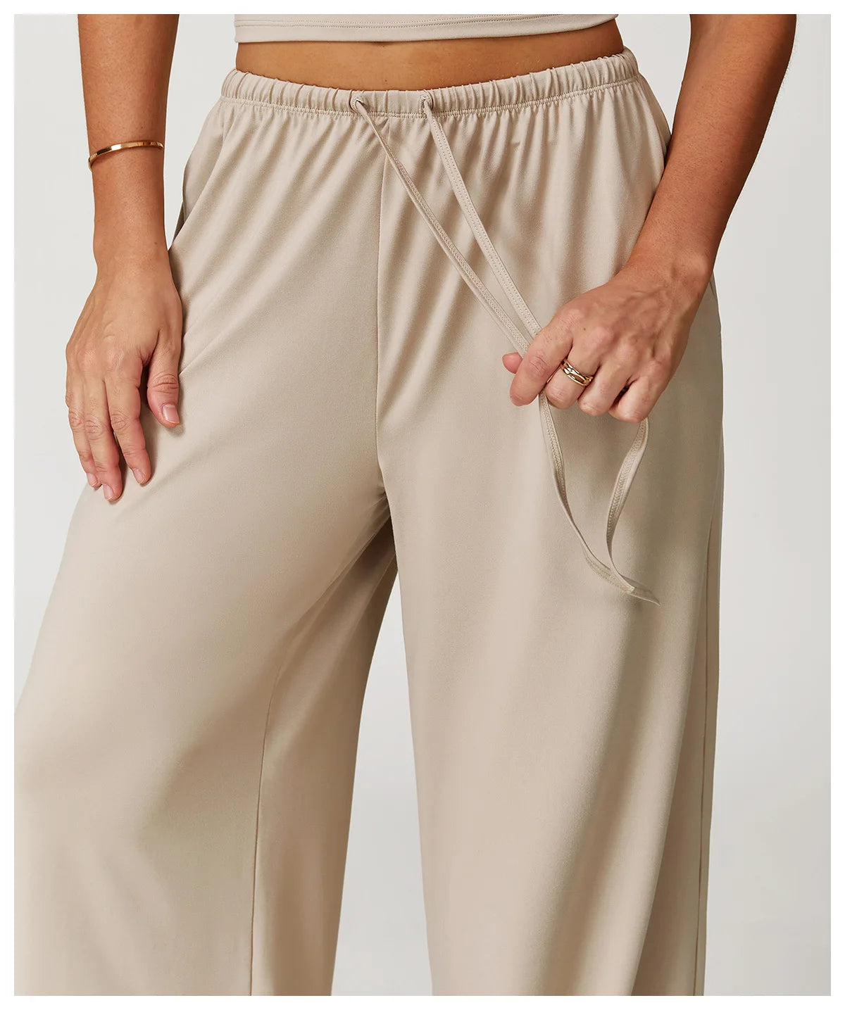 Women's High Waist Drawstring Yoga Pants Hanging Wide Leg Loose Casual Pants Women's Sports Pants Fitness Running Elastic Pants